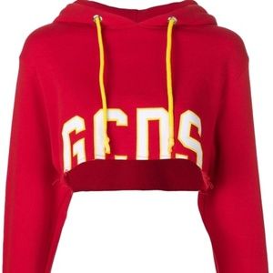 GCDS Red Cropped Sweatshirt/Hoodie